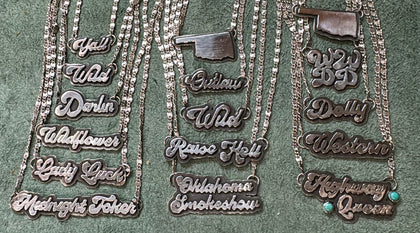 Western Nameplate Necklaces